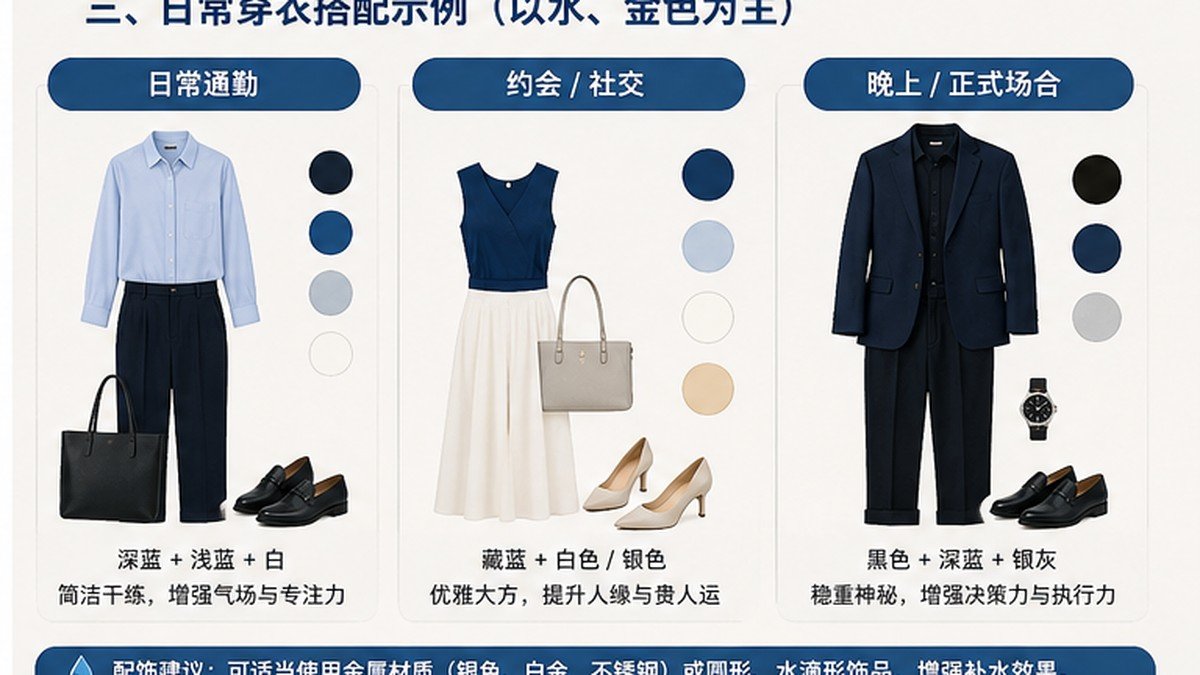1990年8月9日 子时出生,水弱时穿衣颜色可以怎么参考? 配色搭配参考图