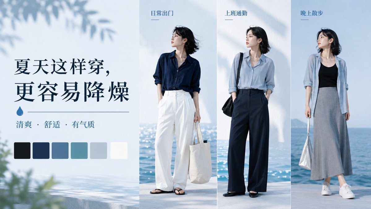 火气偏旺的人，夏天穿衣为什么更容易烦躁？颜色上可以先避开什么 配色参考封面图