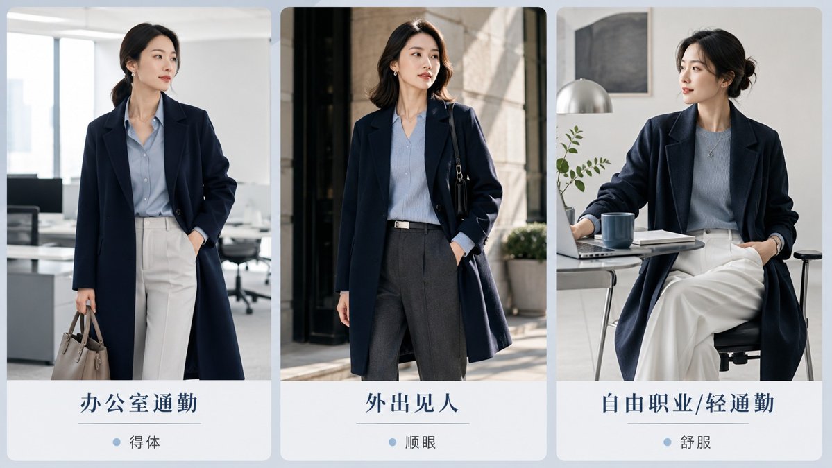 上班通勤怎么用五行思路选衣服?关键不是穿对“元素”,而是先穿得顺眼 上身效果参考图