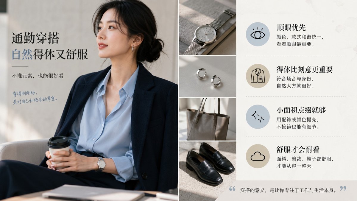 上班通勤怎么用五行思路选衣服?关键不是穿对“元素”,而是先穿得顺眼 配色搭配参考图